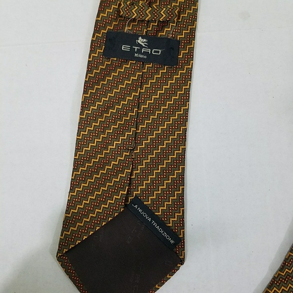 Etro Men's Woven 100% Silk Tie - Picture 3 of 7